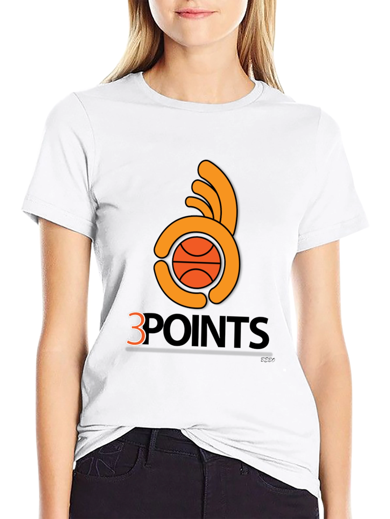 Black 3 Points Basketball T-Shirt - Graphic Tee view 9