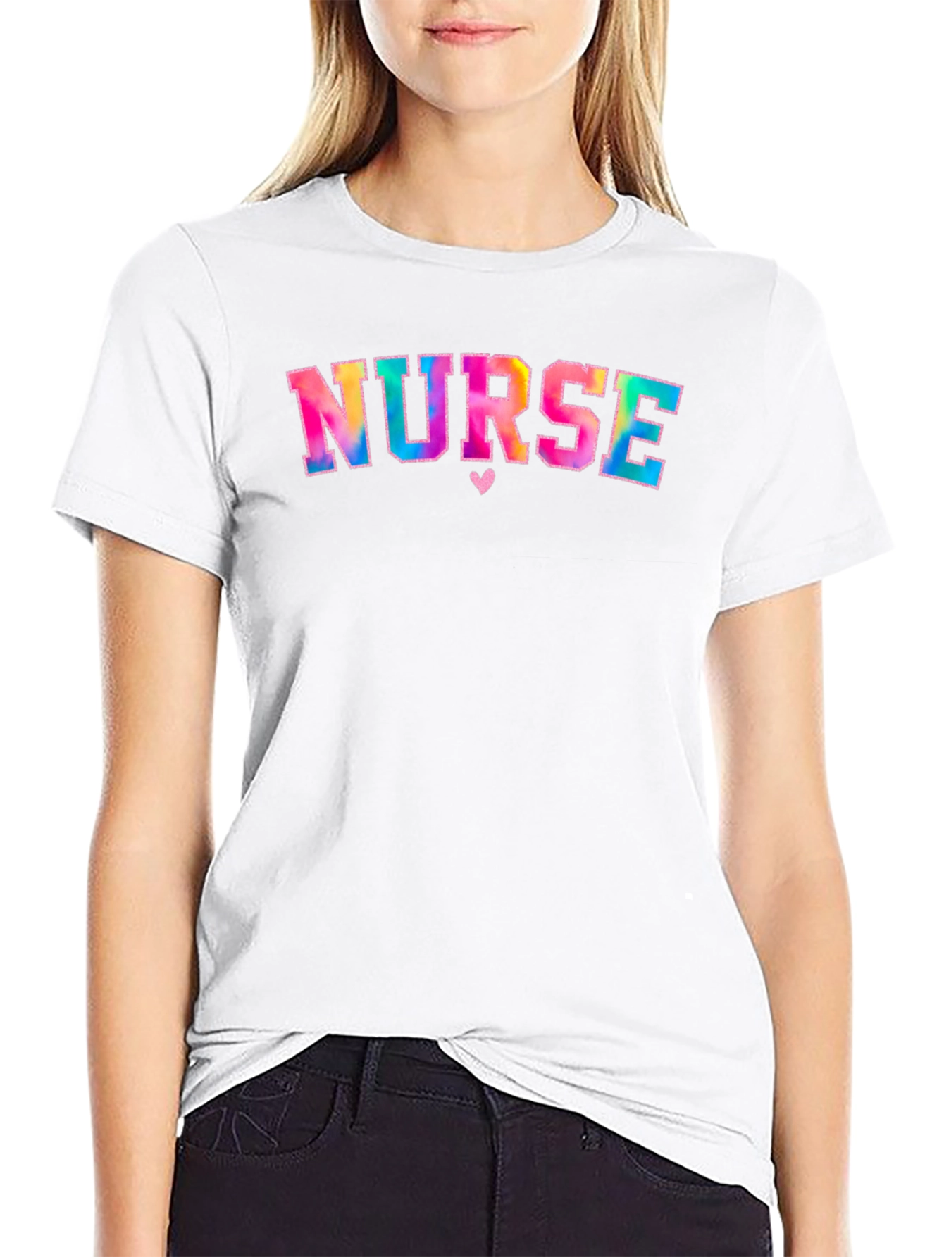 Black Nurse Colorful Tie Dye Graphic T-Shirt view 9