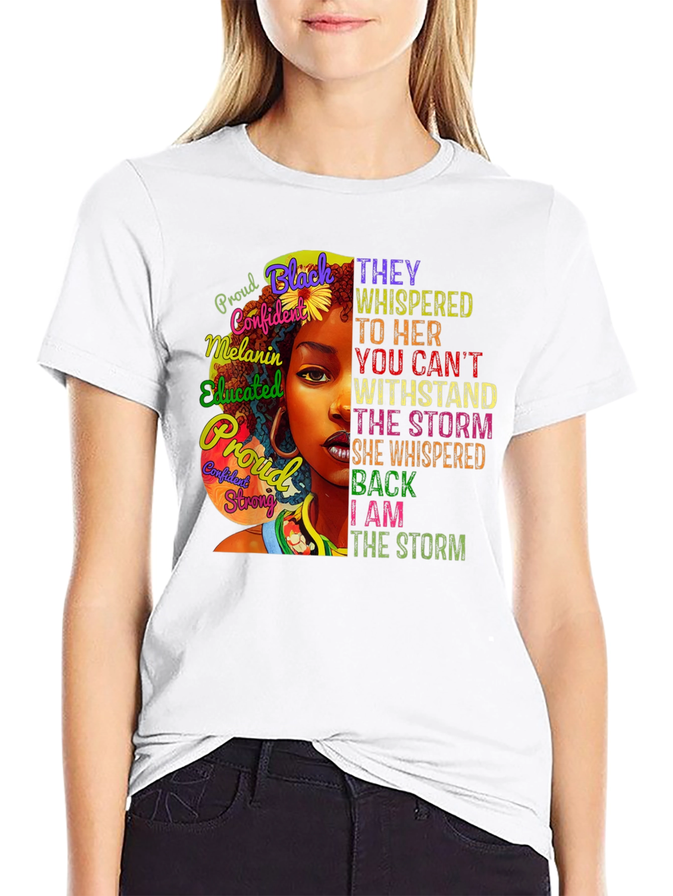 Black Black Woman Empowerment T-Shirt - I am the Storm view 9