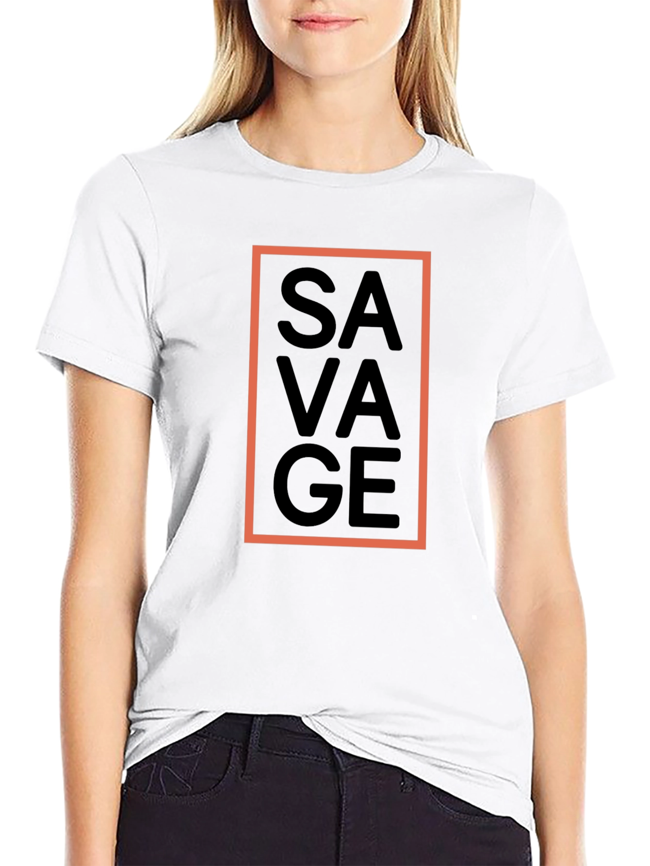 Black Savage Graphic Tee - Black Crew Neck T-Shirt view 9