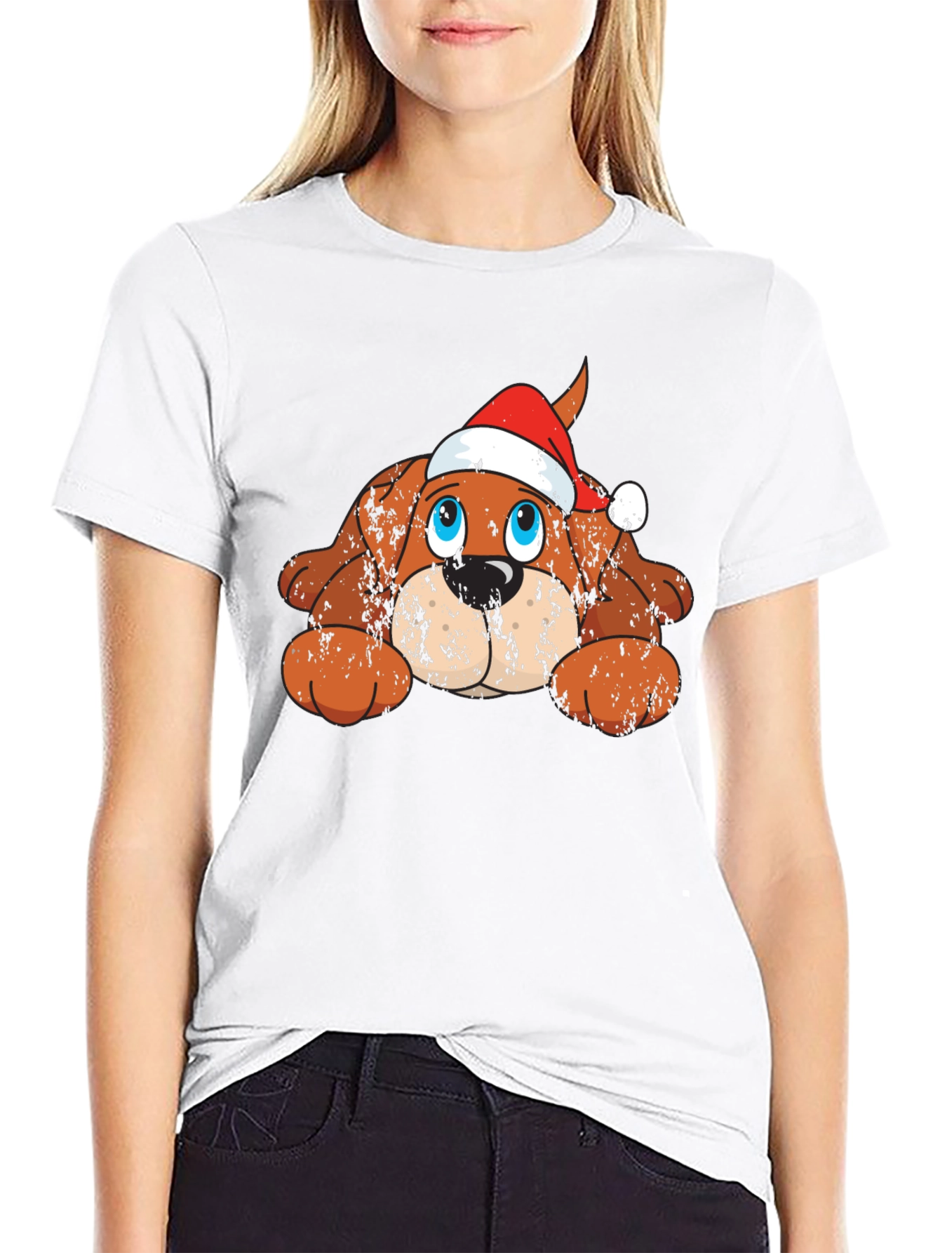 Black Festive Dog Graphic Tee view 9