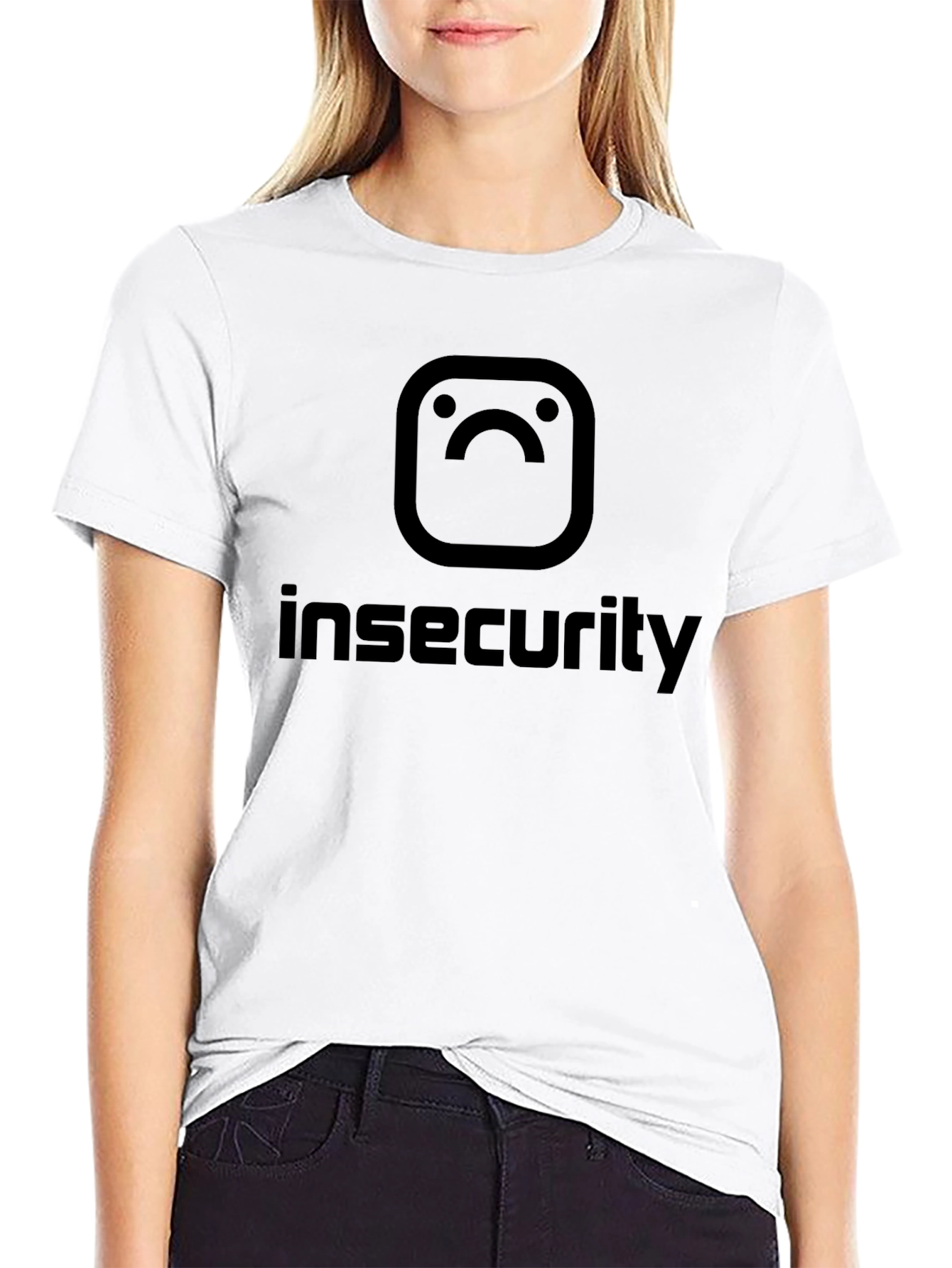 Black Insecurity Instagram-Inspired Graphic T-Shirt view 9