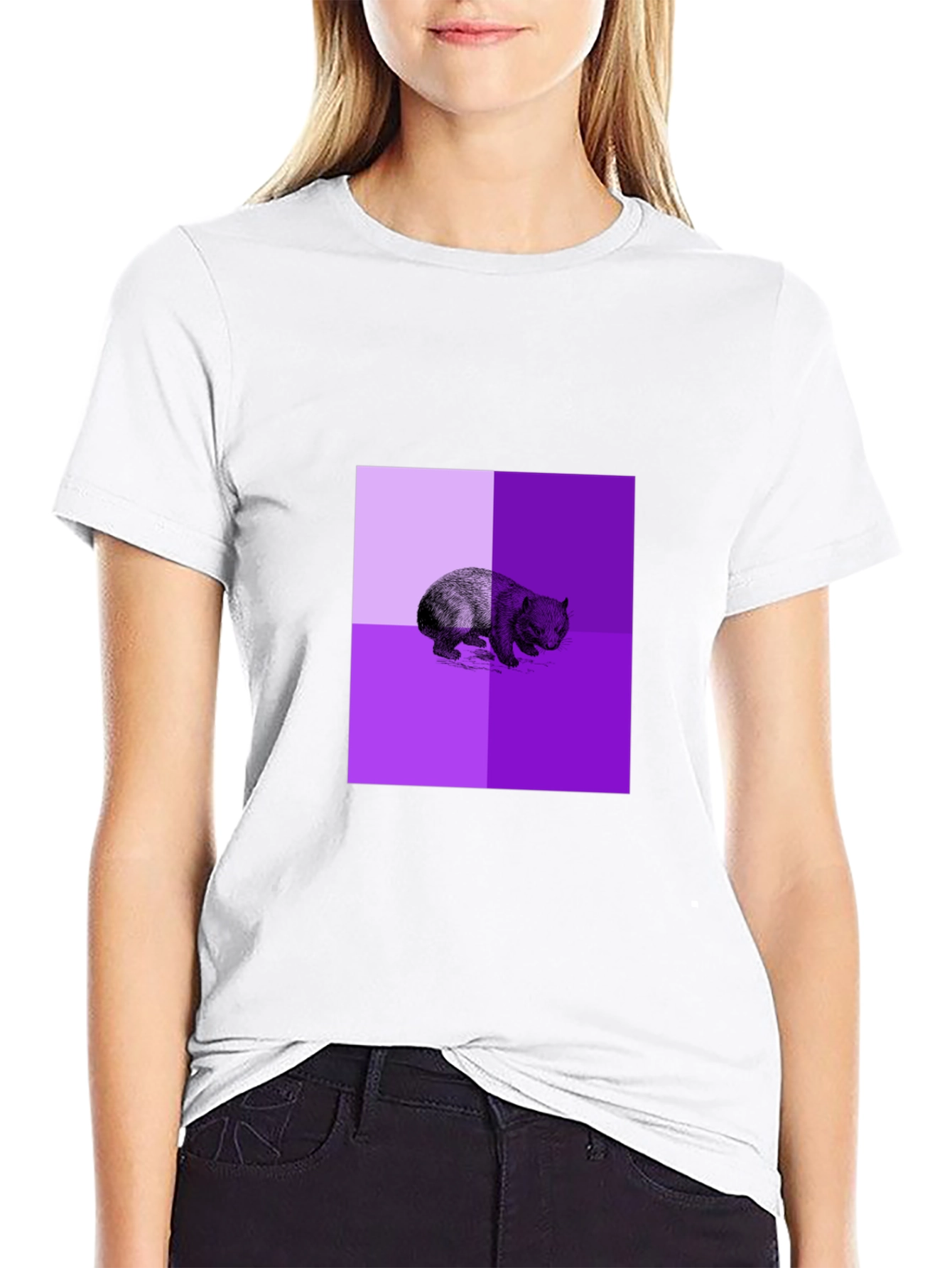 Black Abstract Bear Graphic Black T-Shirt view 9