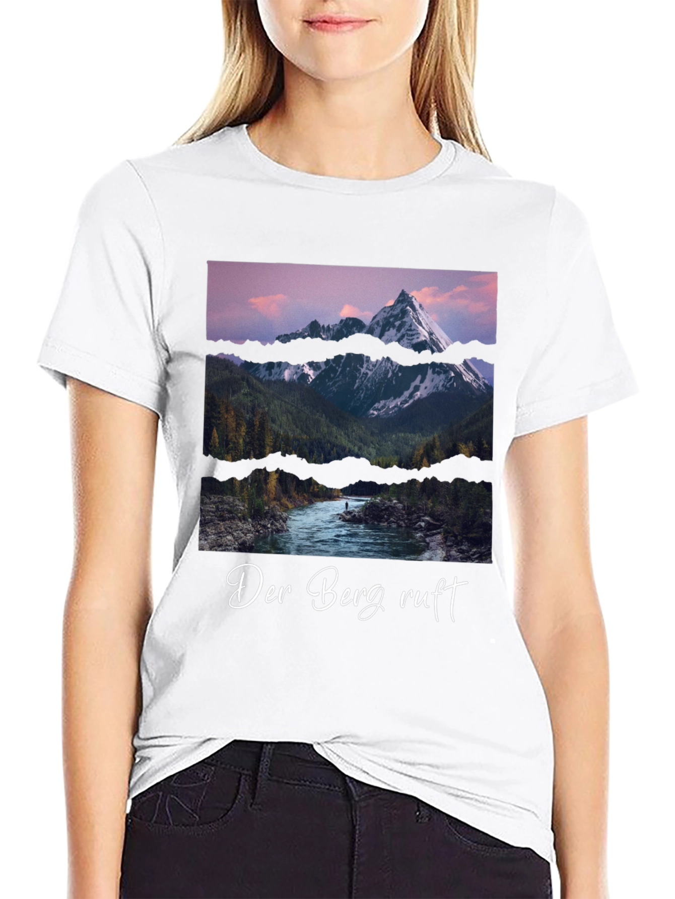 Black Mountain Scene Graphic Tee - Der Berg Ruft Black T-Shirt view 9