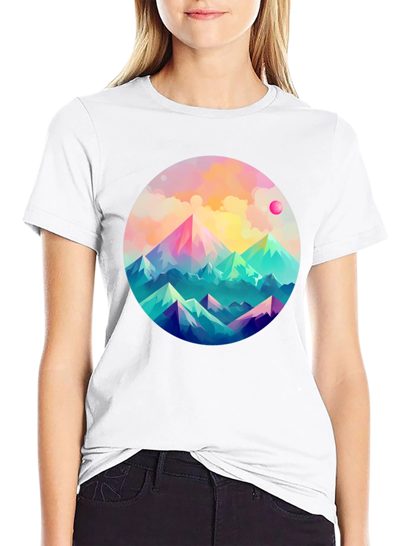 Black Mountainscape Graphic Tee - Artistic Comfort view 9