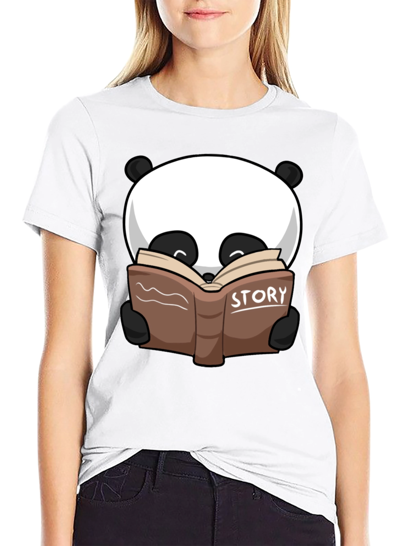 Black Panda Story Book T-Shirt view 9