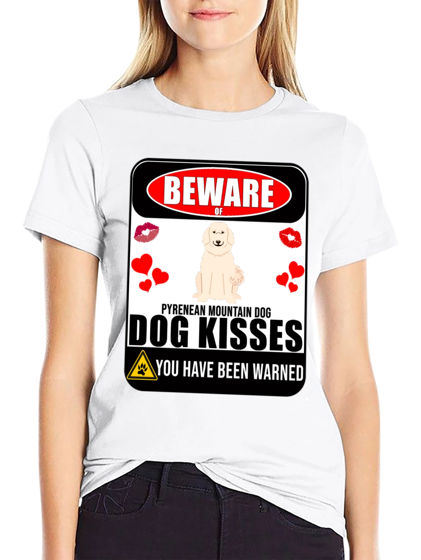 Black Beware of Dog Kisses T-Shirt view 9