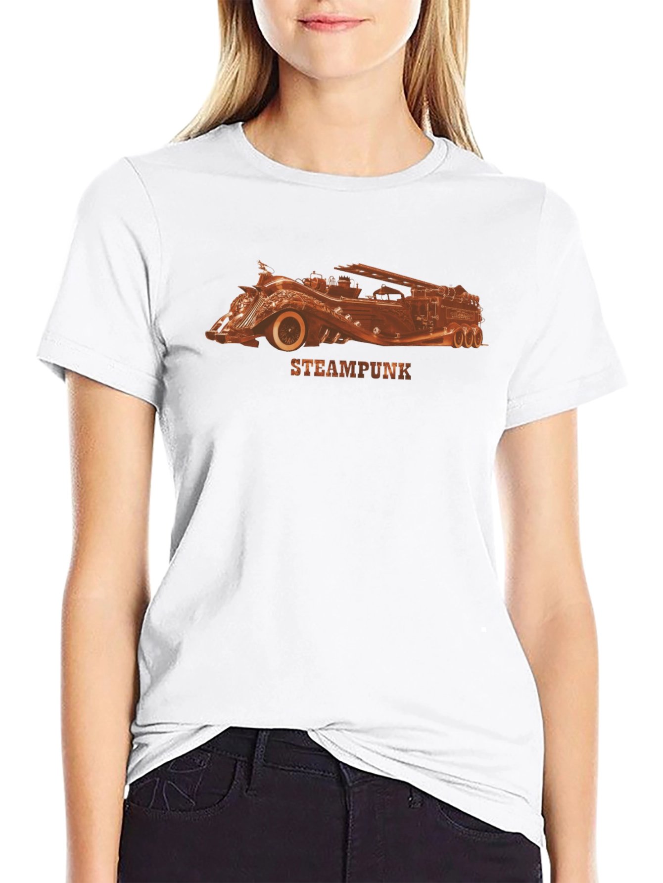 Black Steampunk Car Graphic T-Shirt view 9