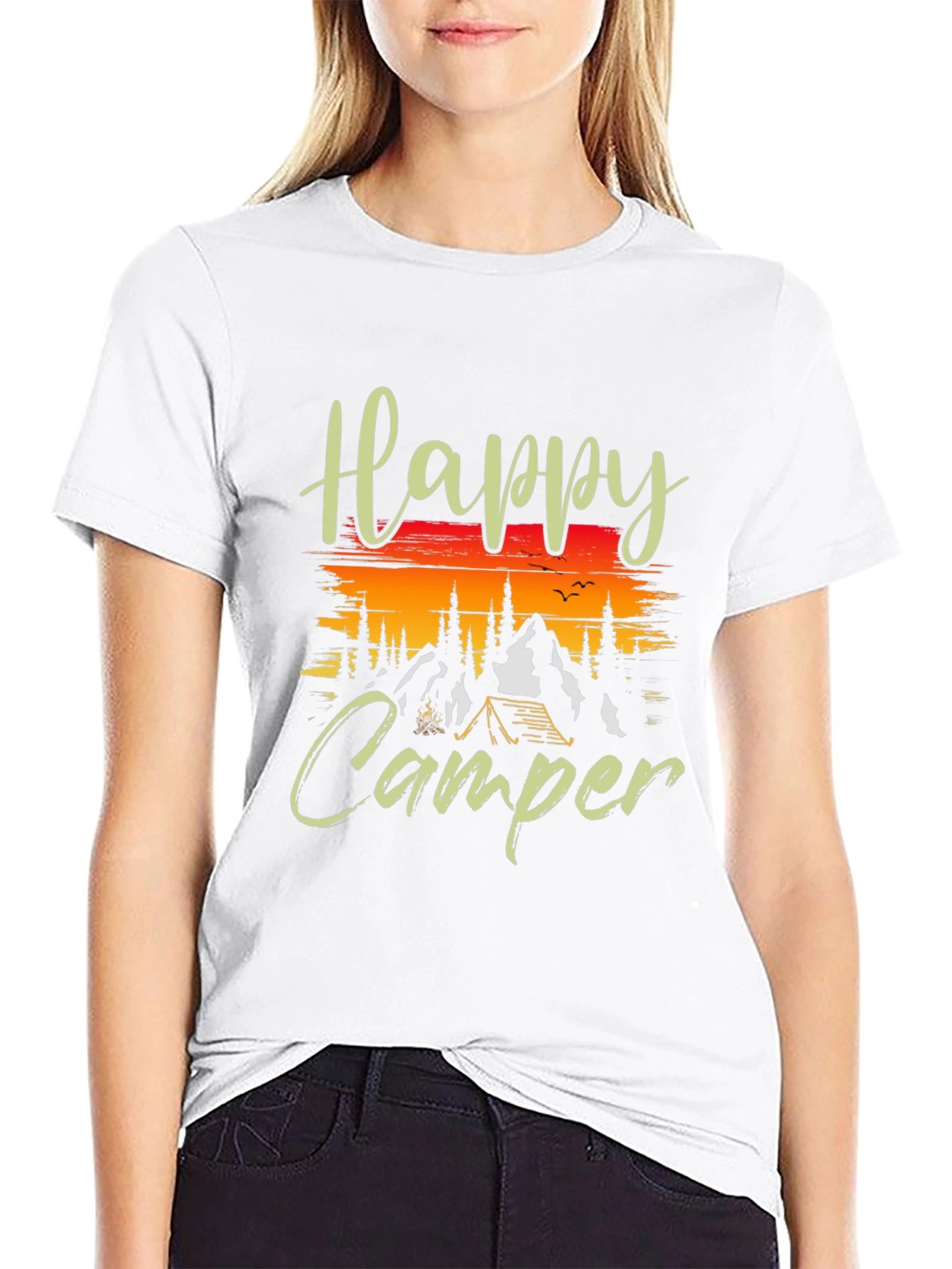 Black Happy Camper Graphic T-Shirt view 9