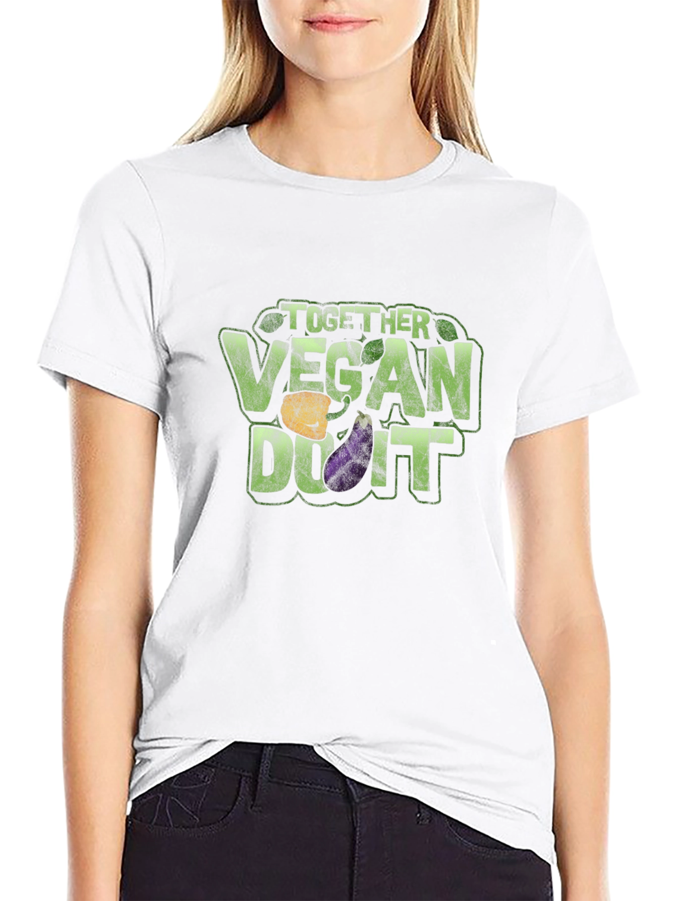 Black Vegan Do It T-Shirt - Black, Graphic Tee view 9