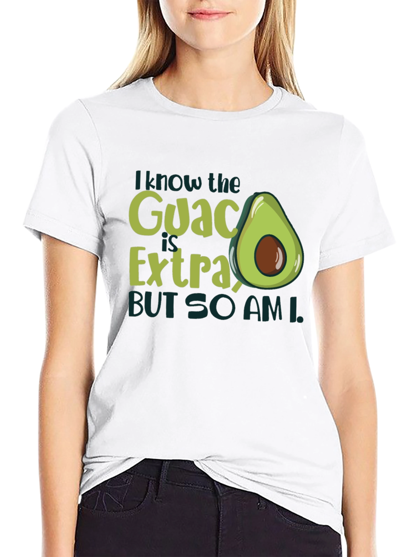 Black I Know The Guac Is Extra Avocado T-Shirt view 9