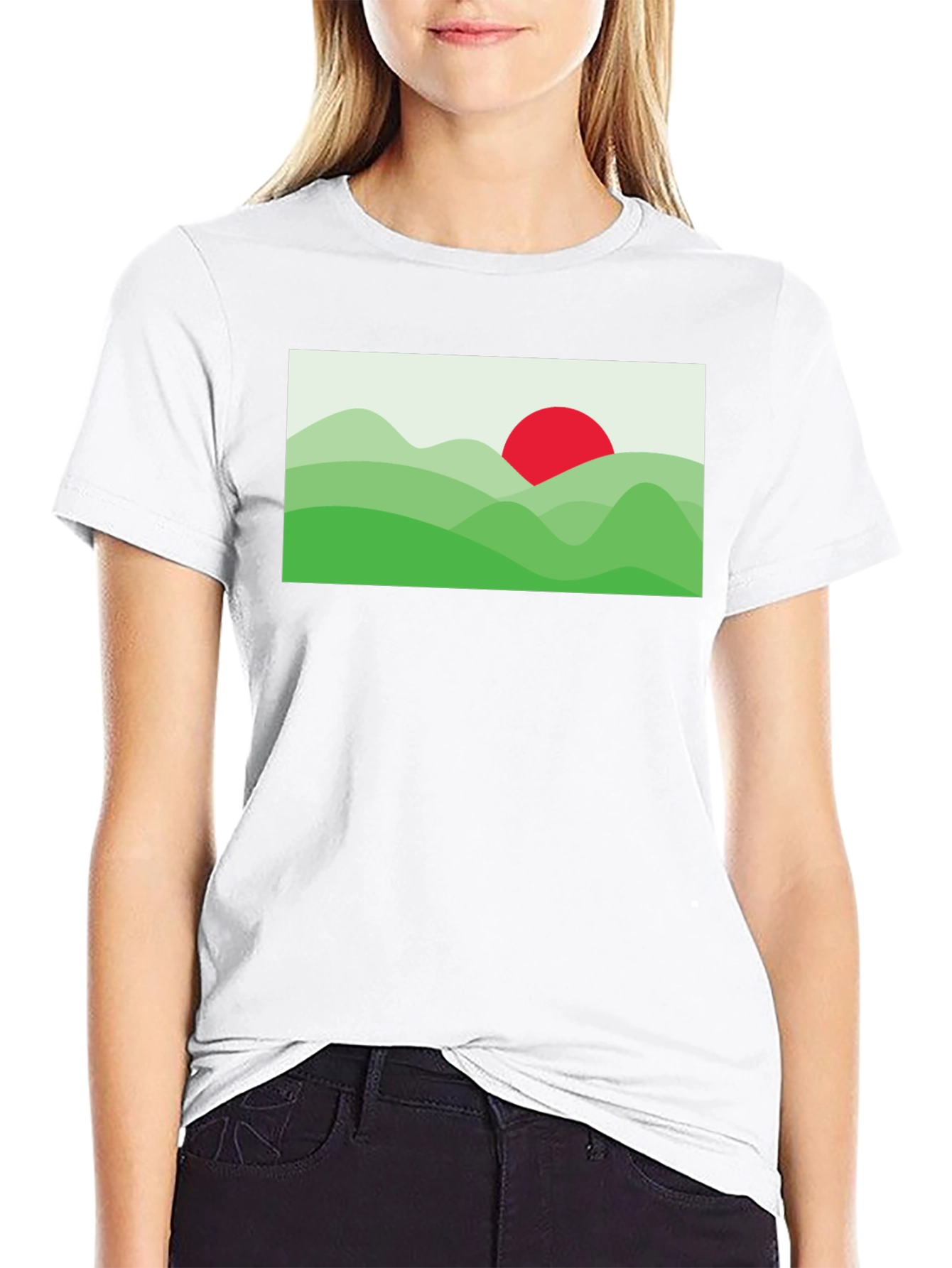 Black Nature Graphic Tee - Modern Landscape Design view 9