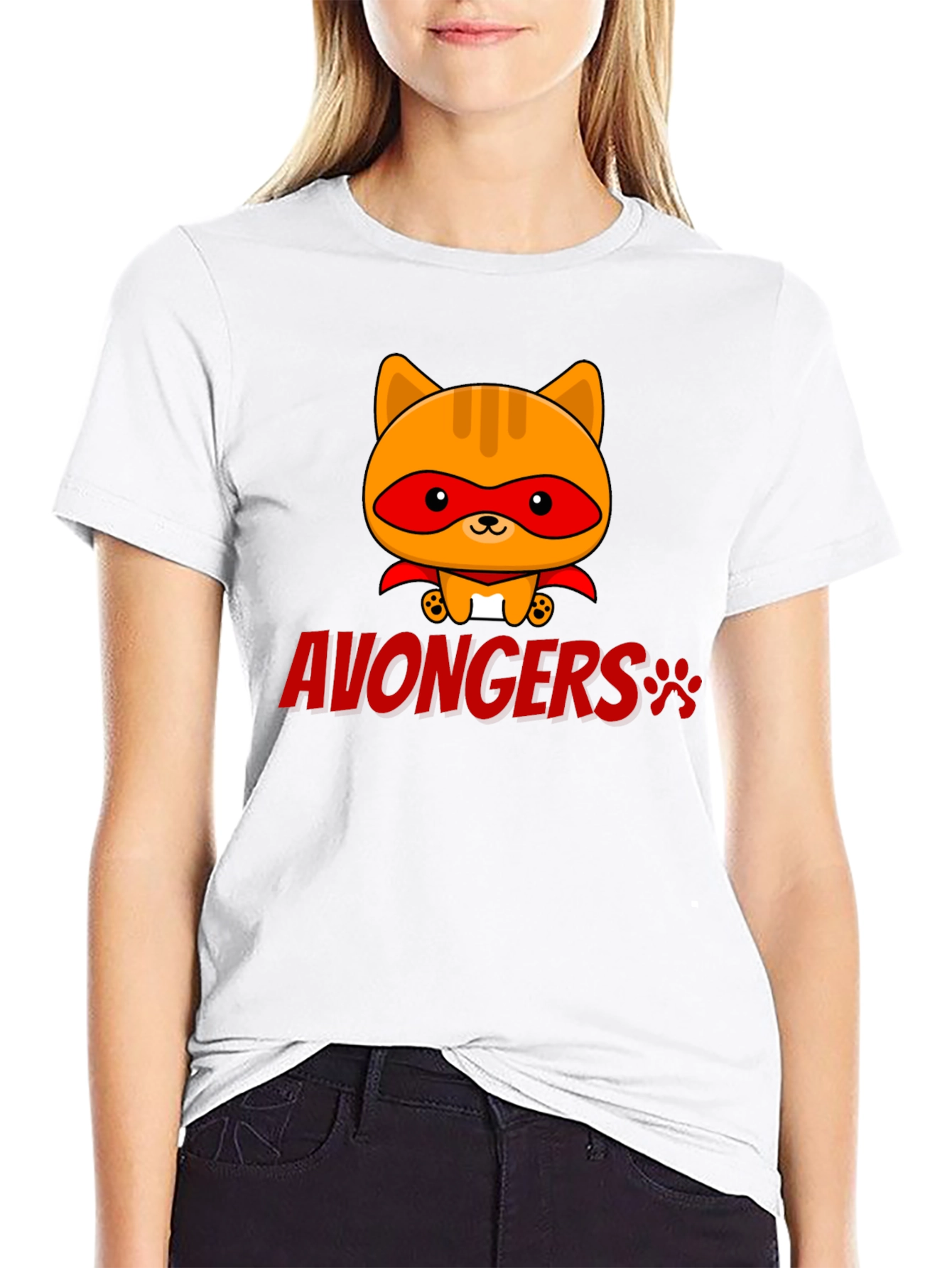 Black Avongers Cat Superhero T-Shirt  view 9