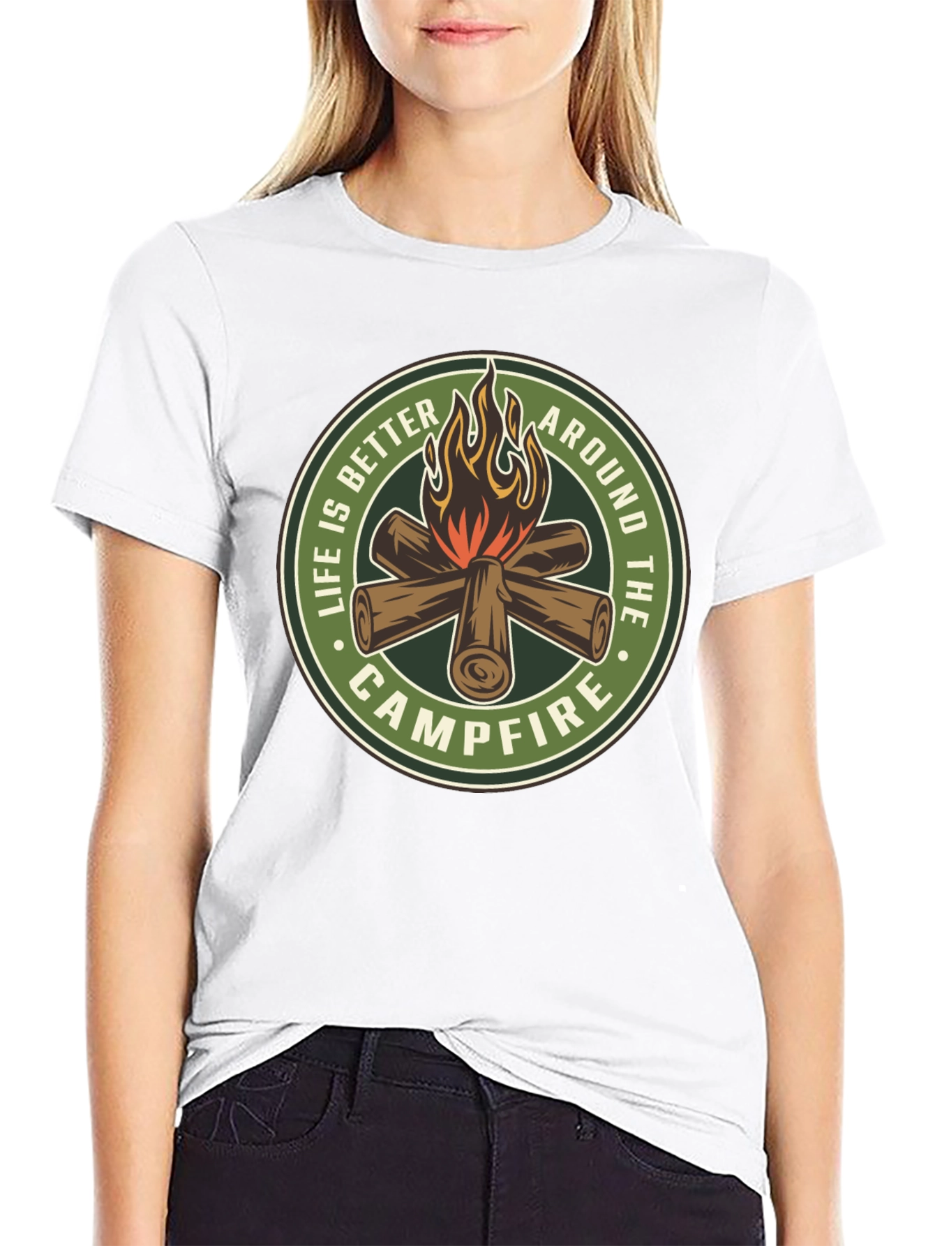 Black Campfire Graphic T-Shirt - Life Is Better Around The Campfire view 9