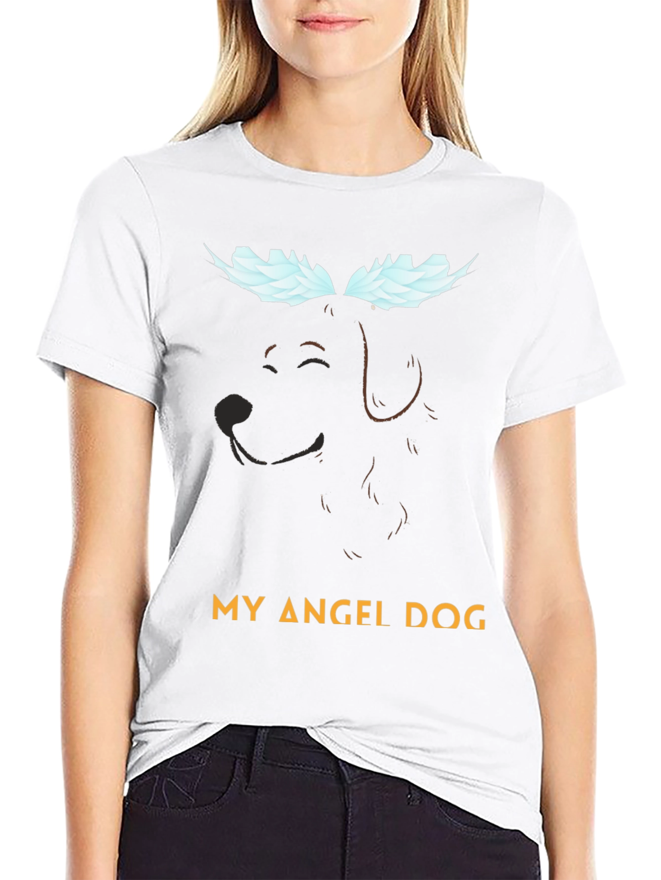 Black My Angel Dog T-Shirt - Pet Memorial Tee view 9