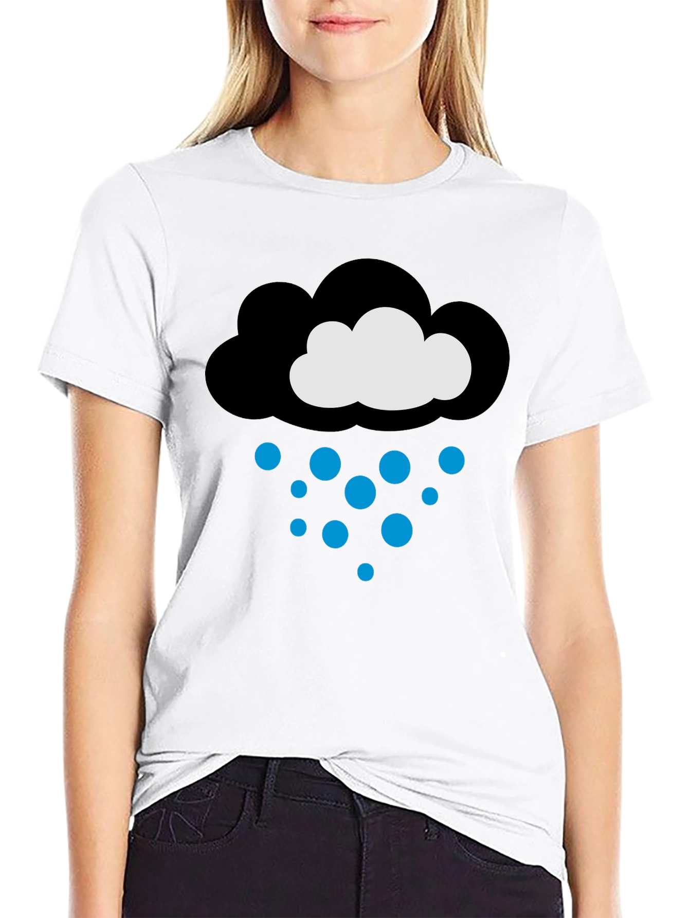 Black Rain Cloud Graphic T-Shirt - Black view 9