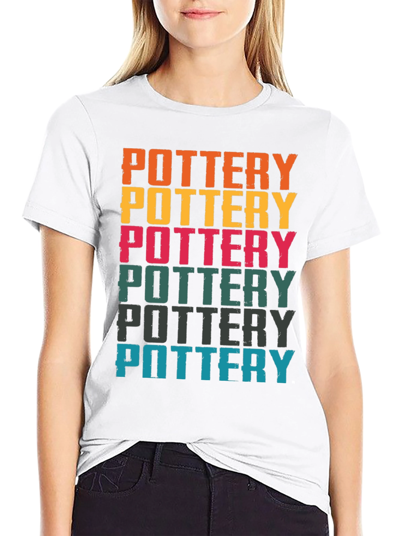 Black Retro Pottery T-Shirt | Colorful Potter Tee view 9