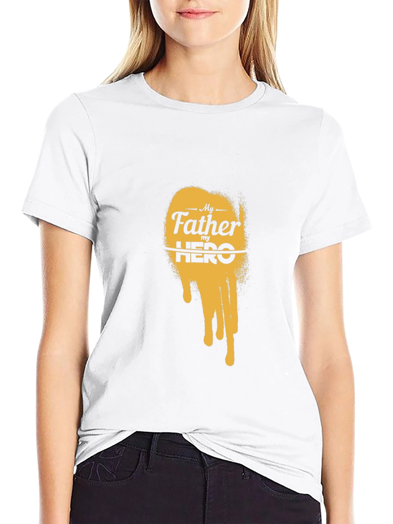 Black My Father My Hero Graphic Tee - Black Cotton T-Shirt view 9