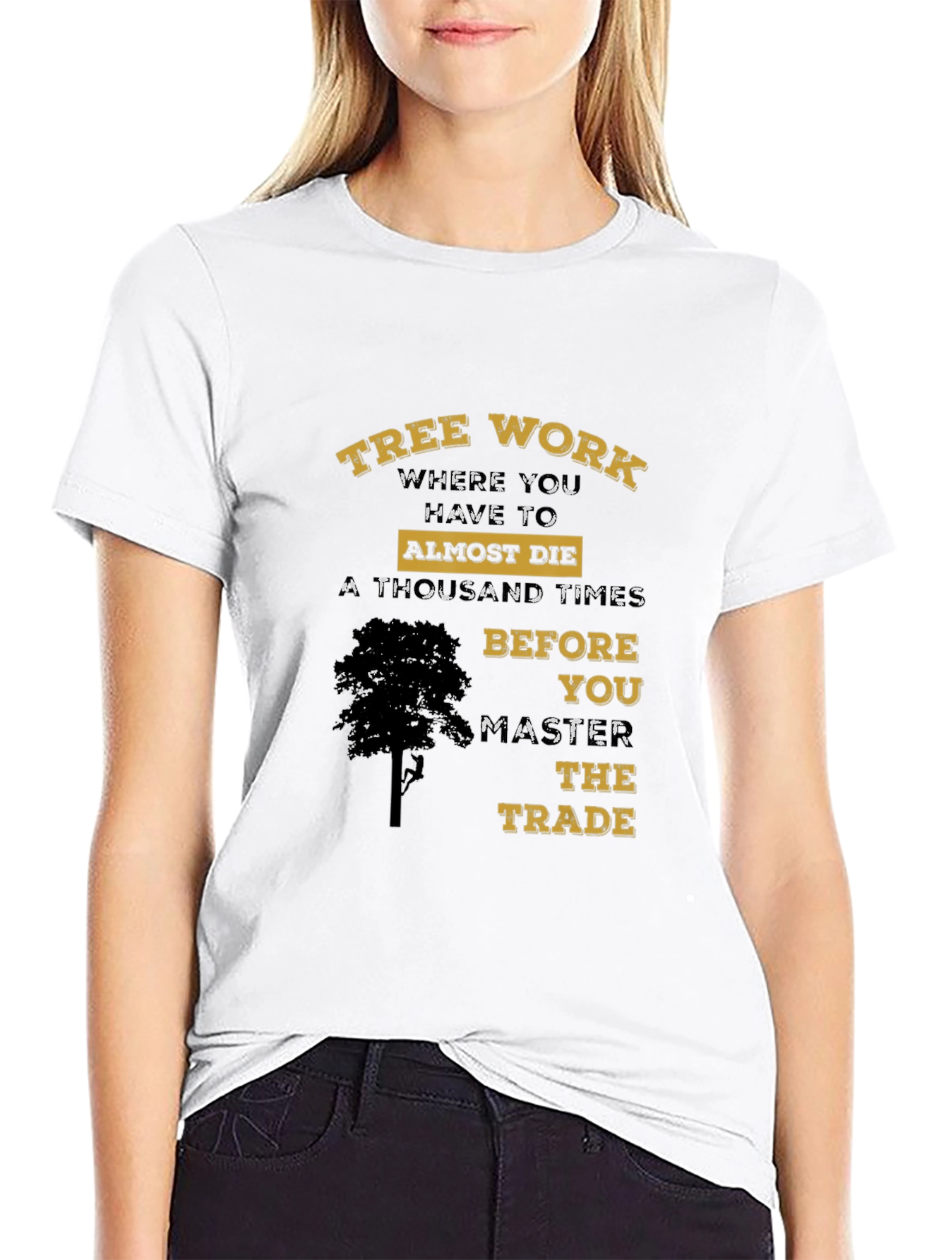 Black Tree Work Graphic T-Shirt view 9