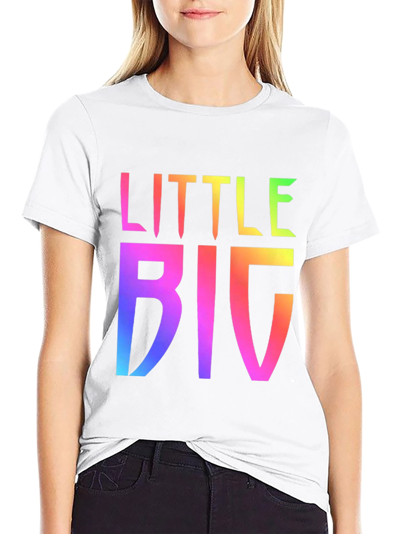 Black Little Big Rainbow Graphic Tee view 9