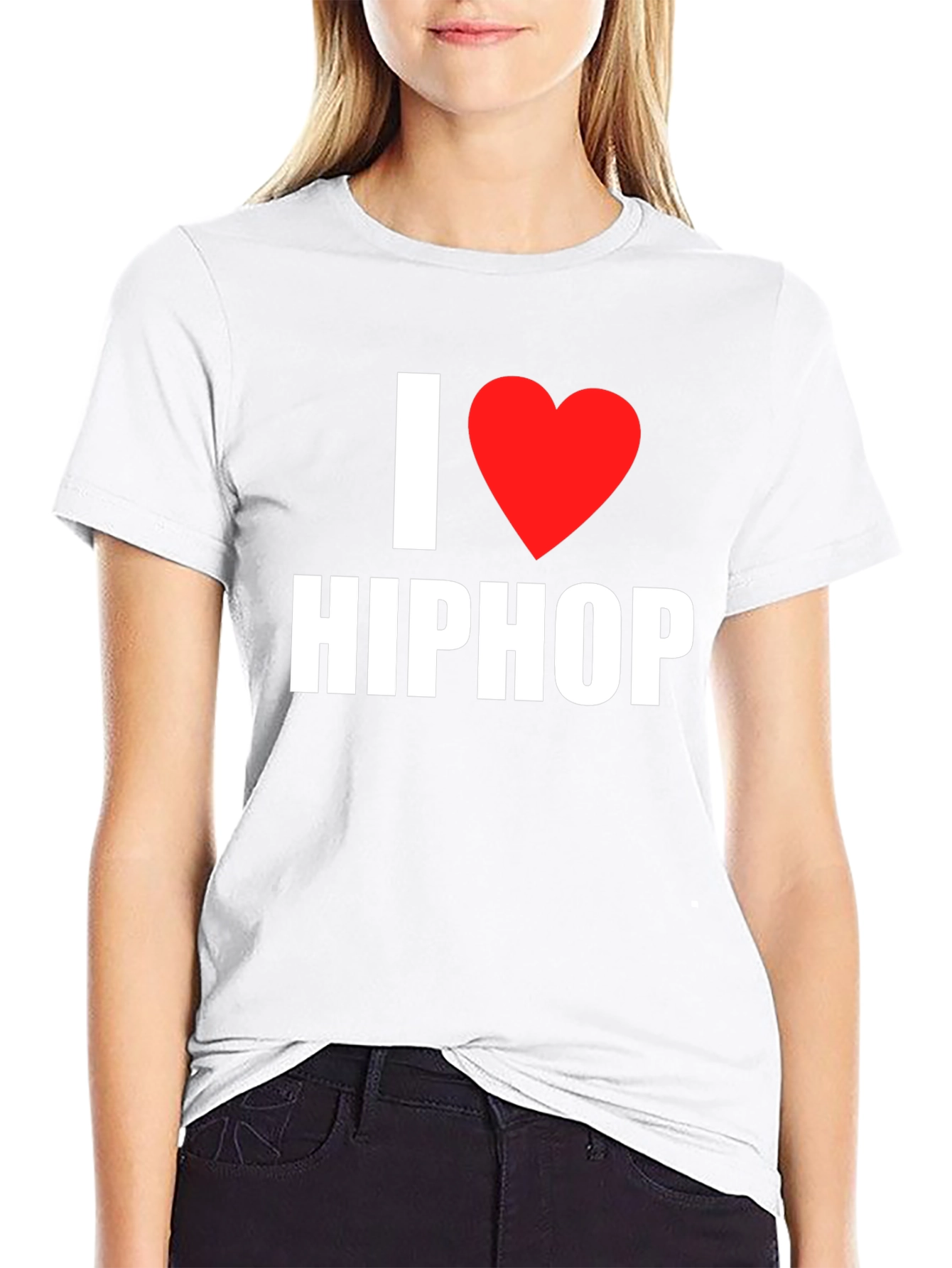 Black I Heart Hip Hop Graphic Black T-Shirt view 9