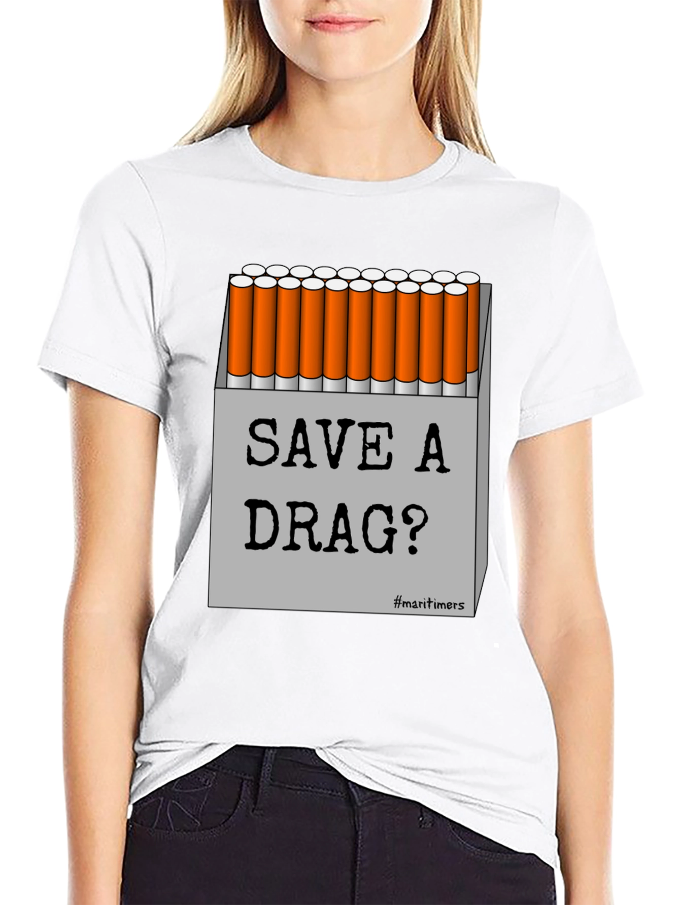 Black Save A Drag Graphic T-Shirt - Novelty Humor Tee view 9