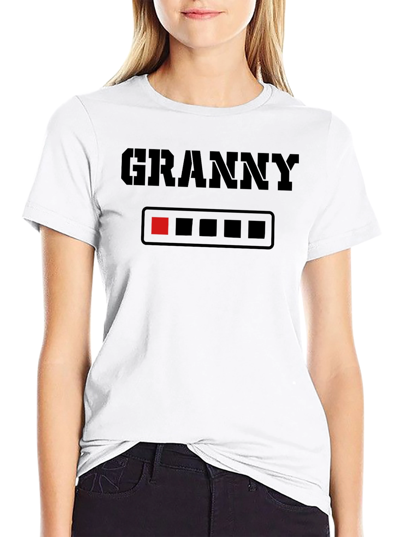 Black Granny Loading T-Shirt - Funny Novelty Tee view 9