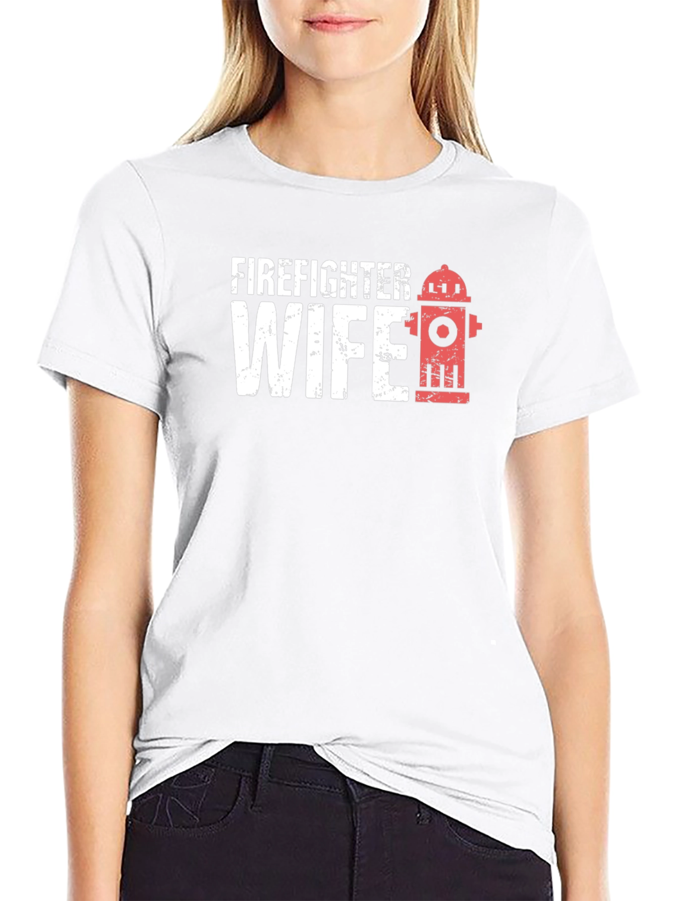 Black Firefighter Wife Black Graphic T-Shirt view 9
