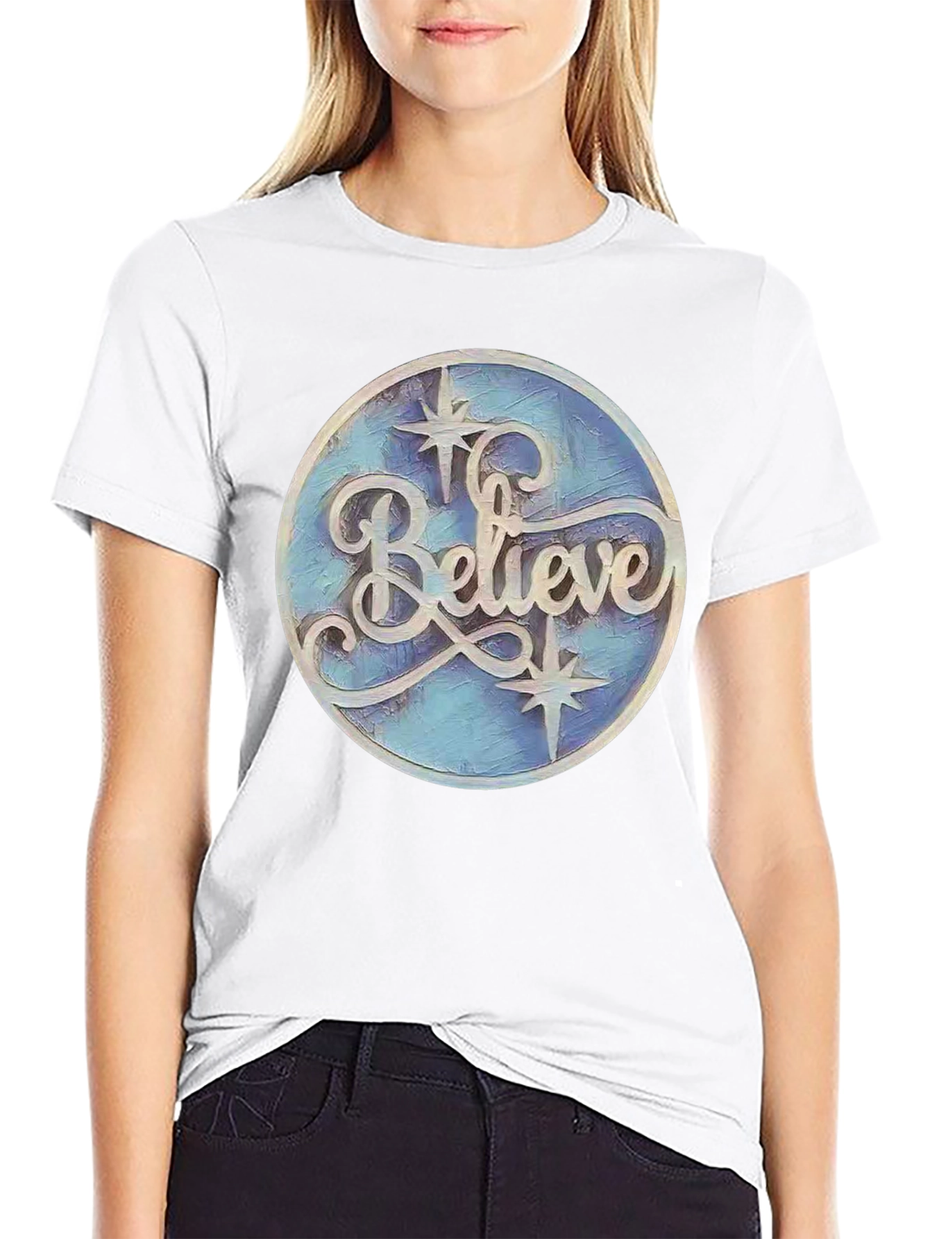 Black Believe Graphic Print Black T-Shirt view 9