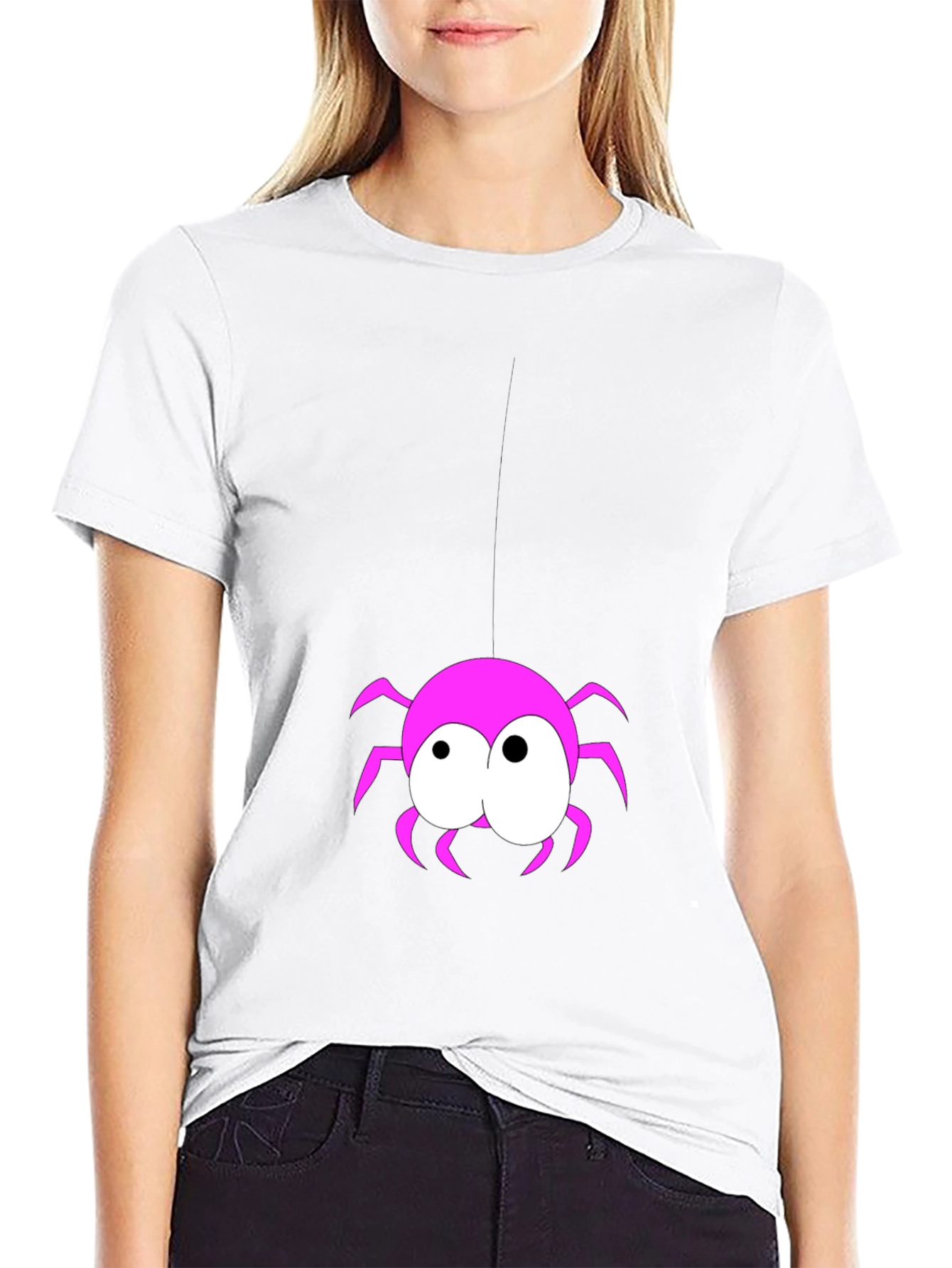 Black Funny Spider Graphic T-Shirt - Black view 9