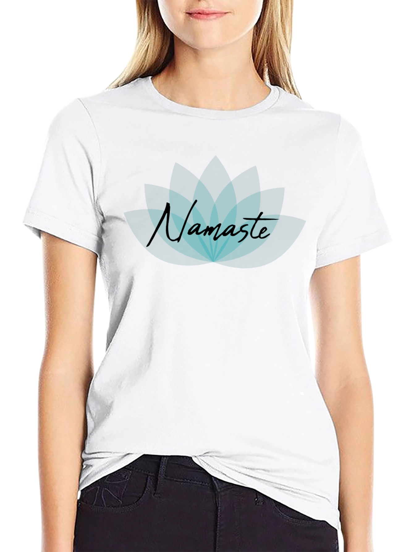 Black Namaste Lotus T-Shirt view 9