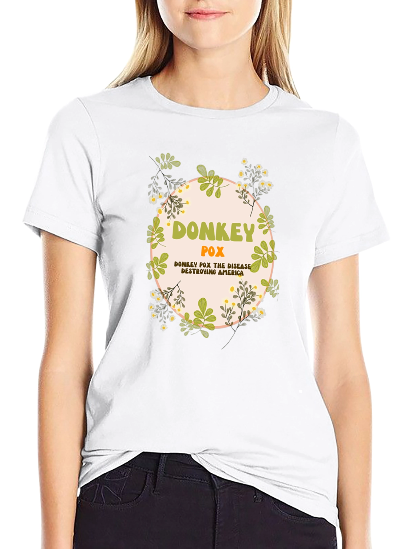 Black Donkey Pox T-Shirt - Funny Political Humor Tee view 9