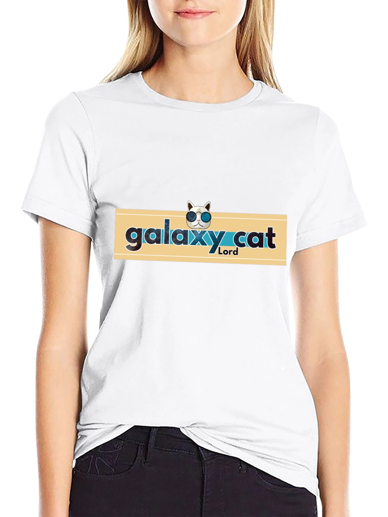 Black Galaxy Cat Lord T-Shirt - Cool Cosmic Graphic Tee view 9