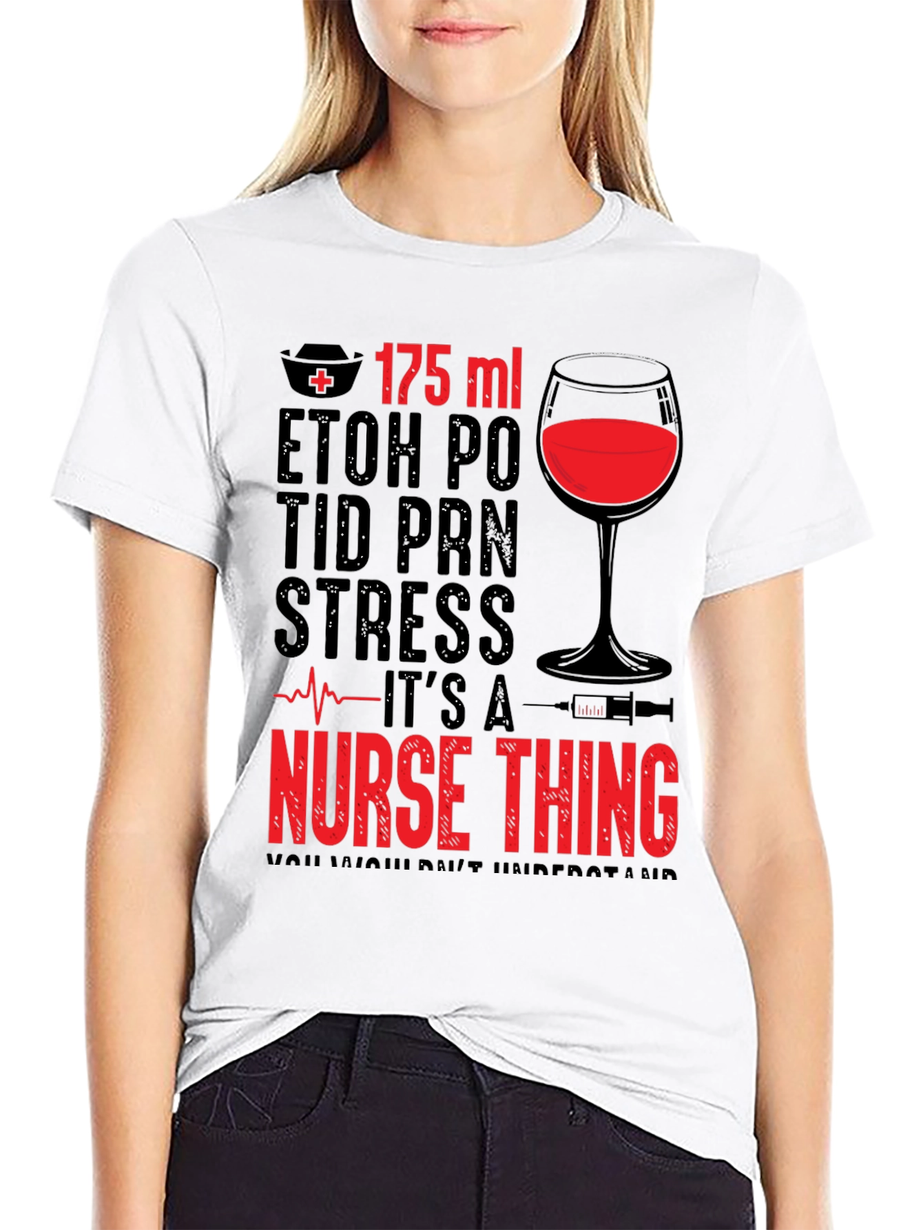 Black Nurse Thing Graphic T-Shirt view 9