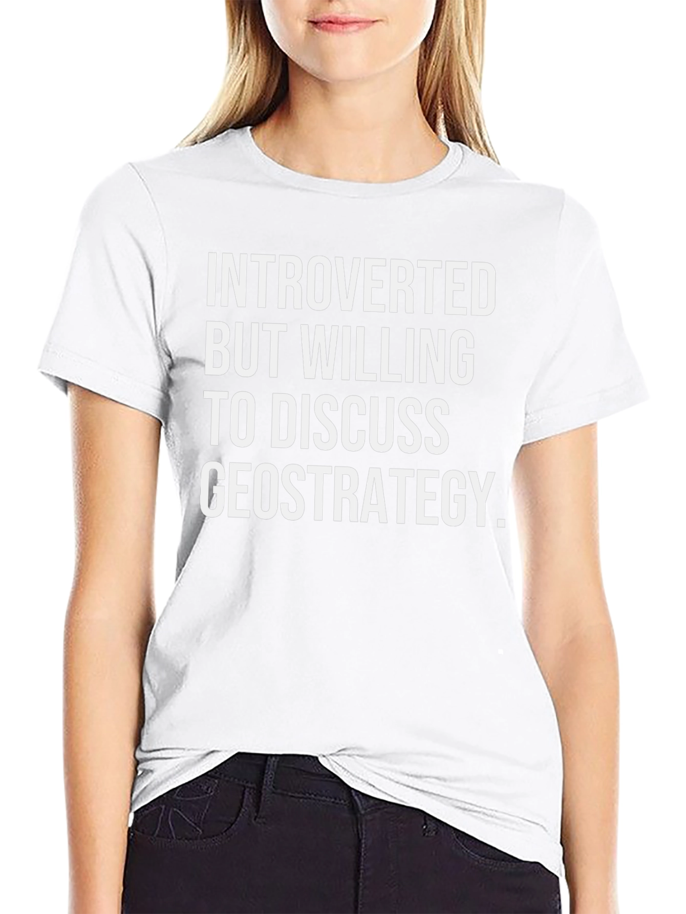 Black Introverted Geostrategy Discussion T-Shirt view 9