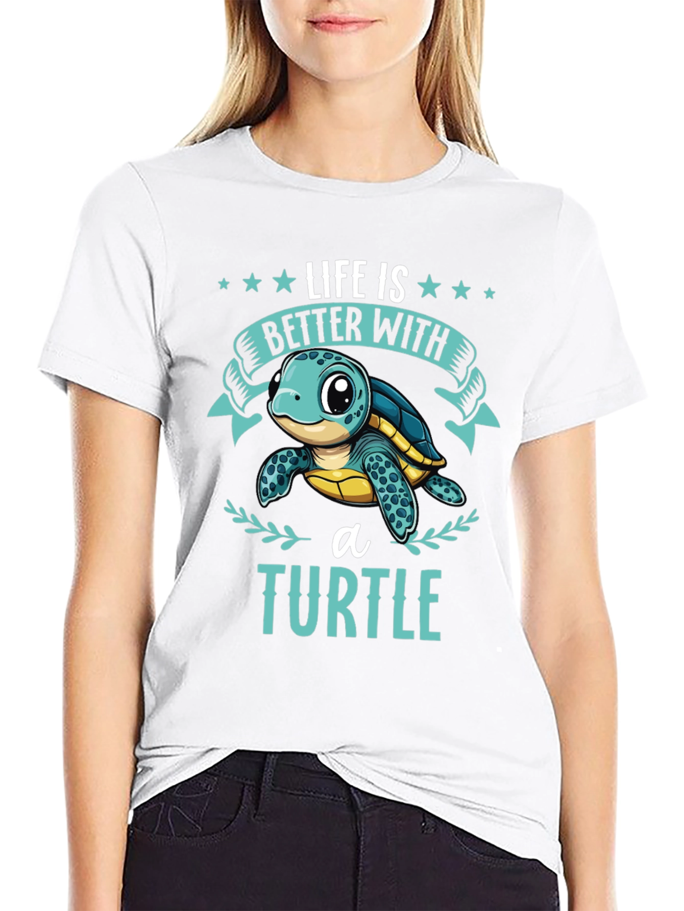 Black Life is Better with a Turtle Graphic T-Shirt view 9