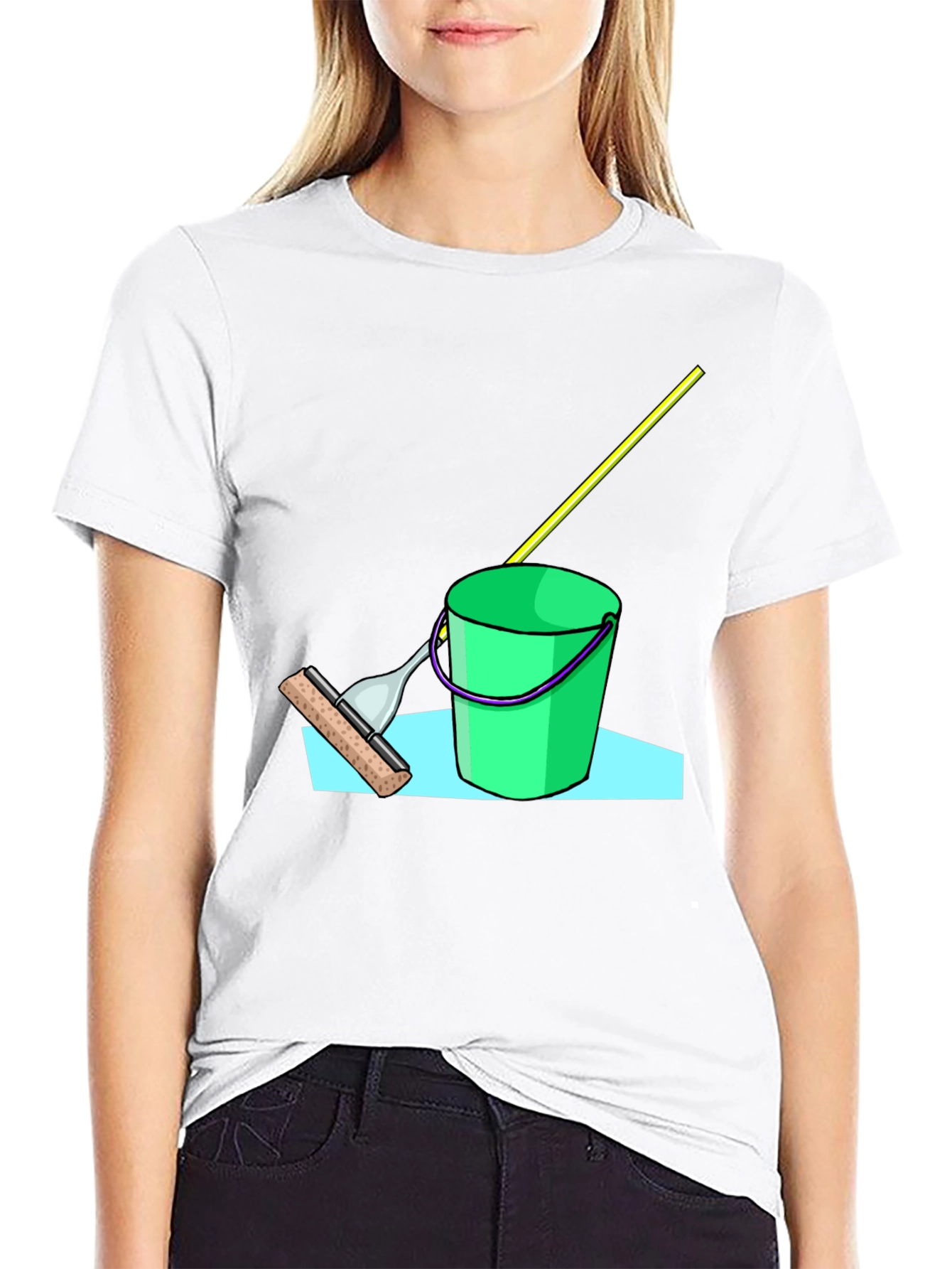 Black Mop Bucket Graphic T-Shirt view 9