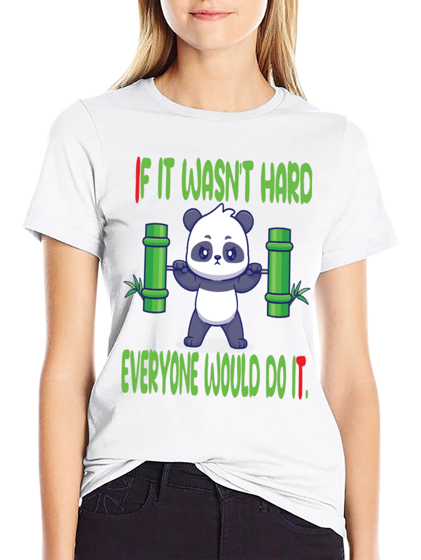 Black Funny Panda Gym T-Shirt - Weightlifting Bamboo view 9