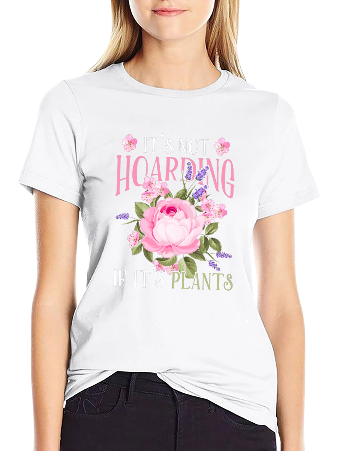 Black It's Not Hoarding If It's Plants T-Shirt view 9