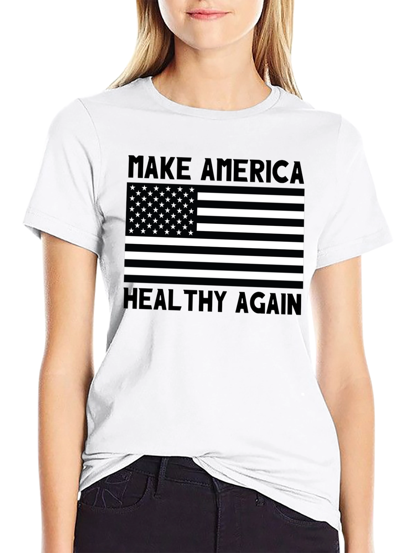 Black Make America Healthy Again Tee view 9