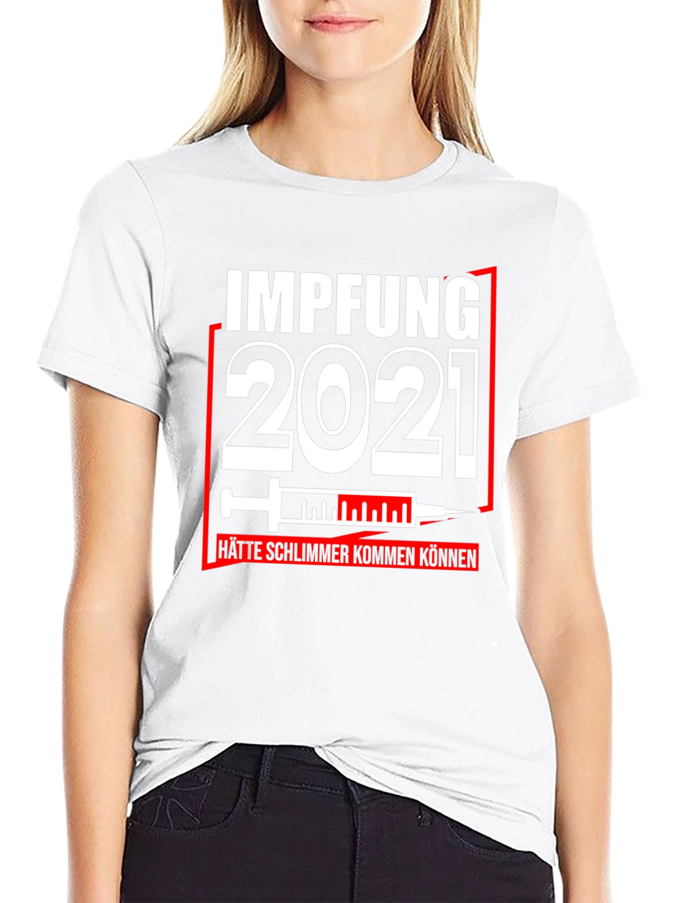 Black Impfung 2021 Graphic Tee - Vaccine Humor T-Shirt view 9