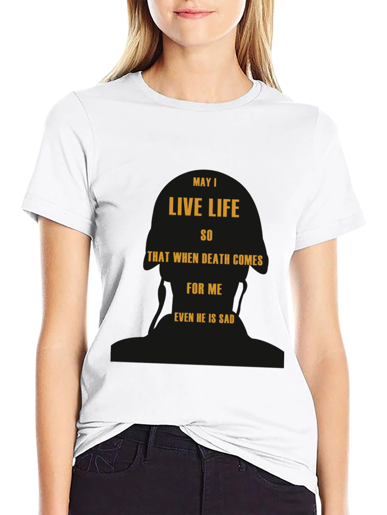 Black May I Live Life T-Shirt - Inspirational Black Tee view 9