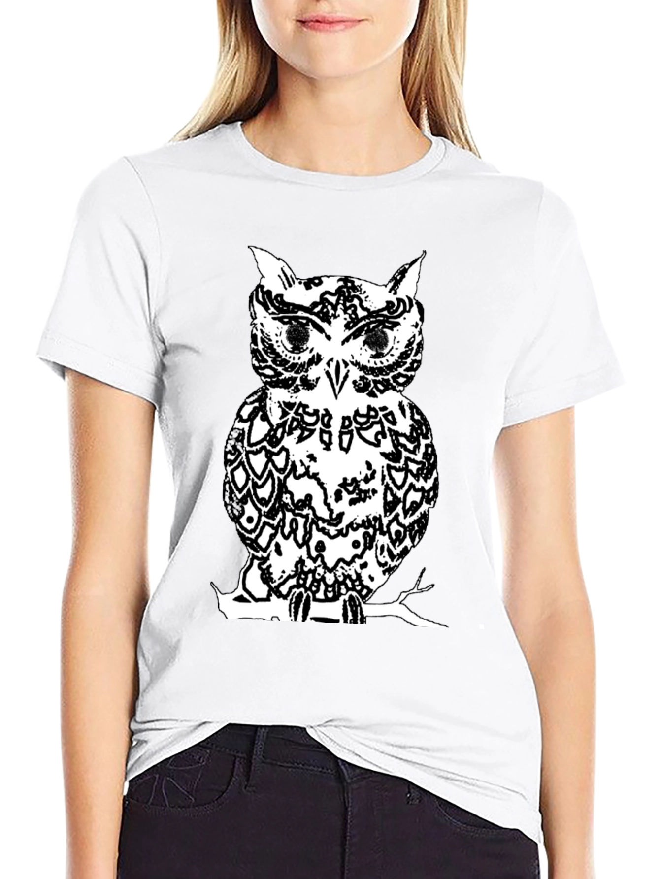 Black Black Owl Graphic Tee - Stylish Men's T-Shirt view 9