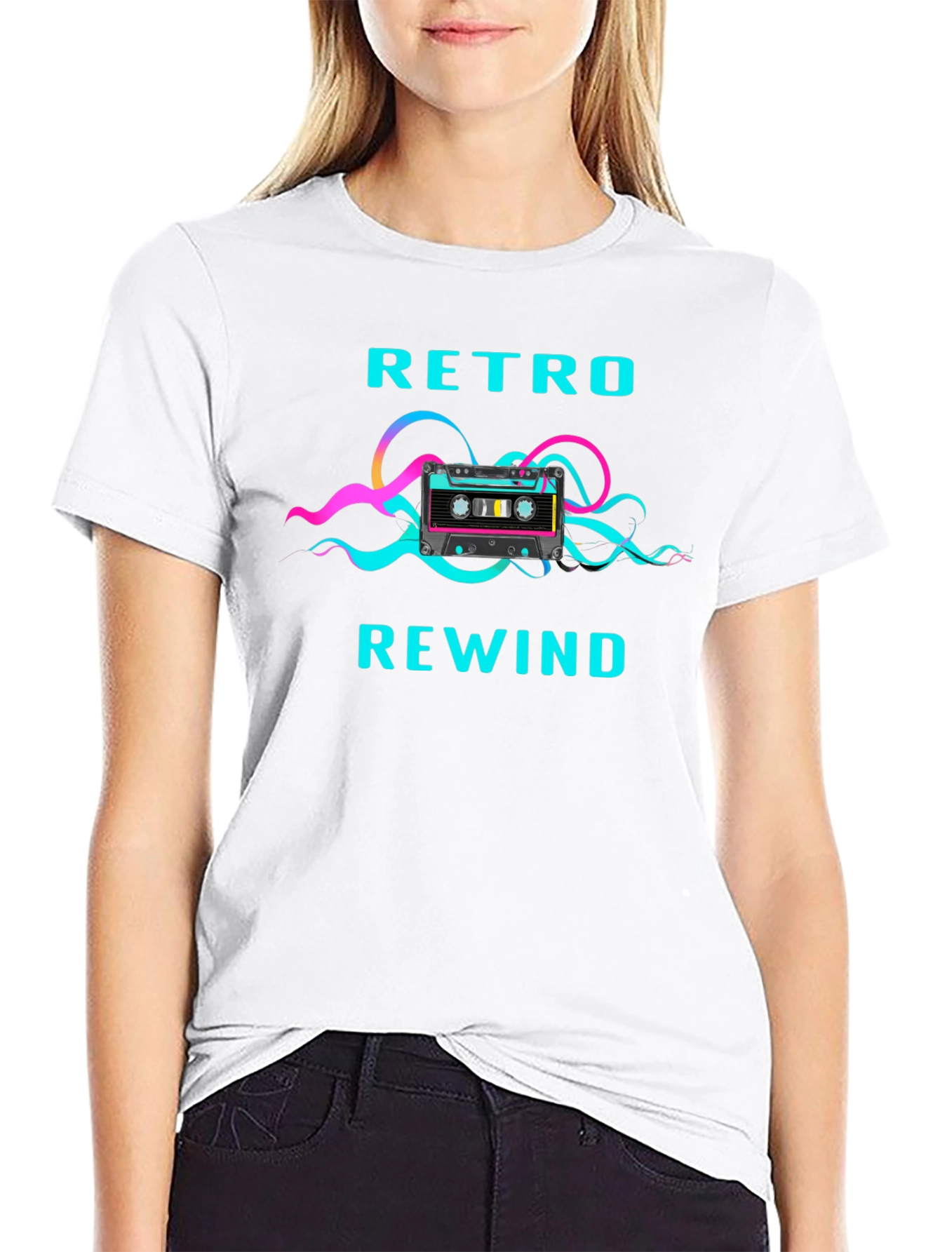 Black Retro Rewind Graphic Tee view 9
