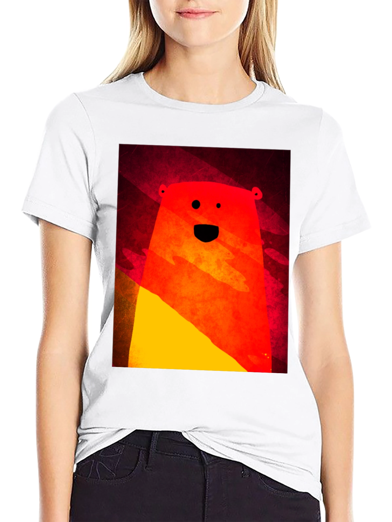 Black Funky Bear Graphic Tee - Modern Abstract Style view 9