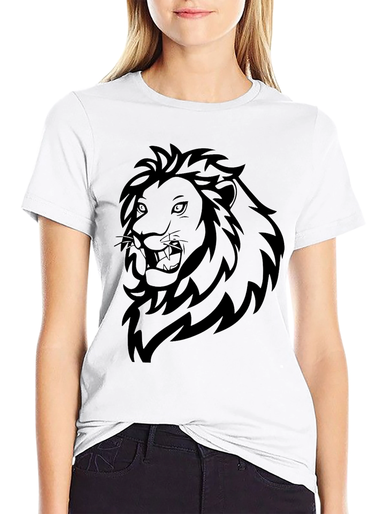 Black Black Lion Graphic Tee - Bold Statement view 9