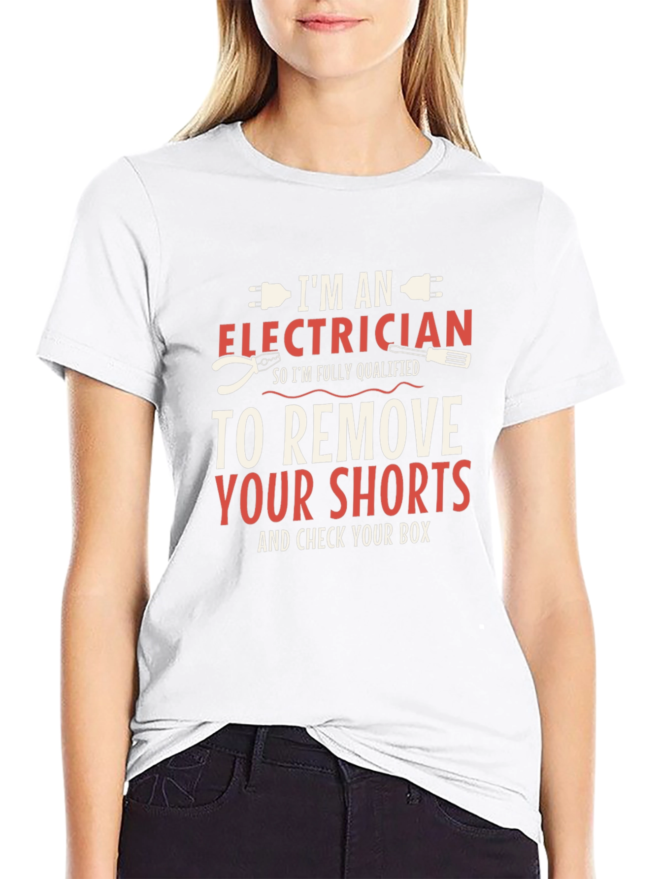 Black Electrician Humor T-Shirt: Remove Your Shorts & Check Your Box view 9