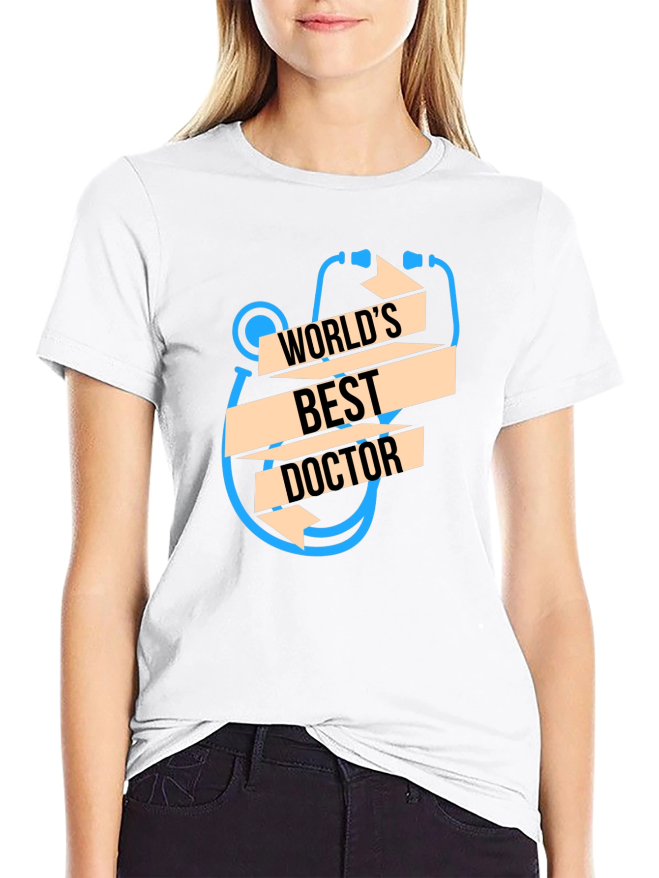 Black World's Best Doctor T-Shirt - Unique Stethoscope Design view 9