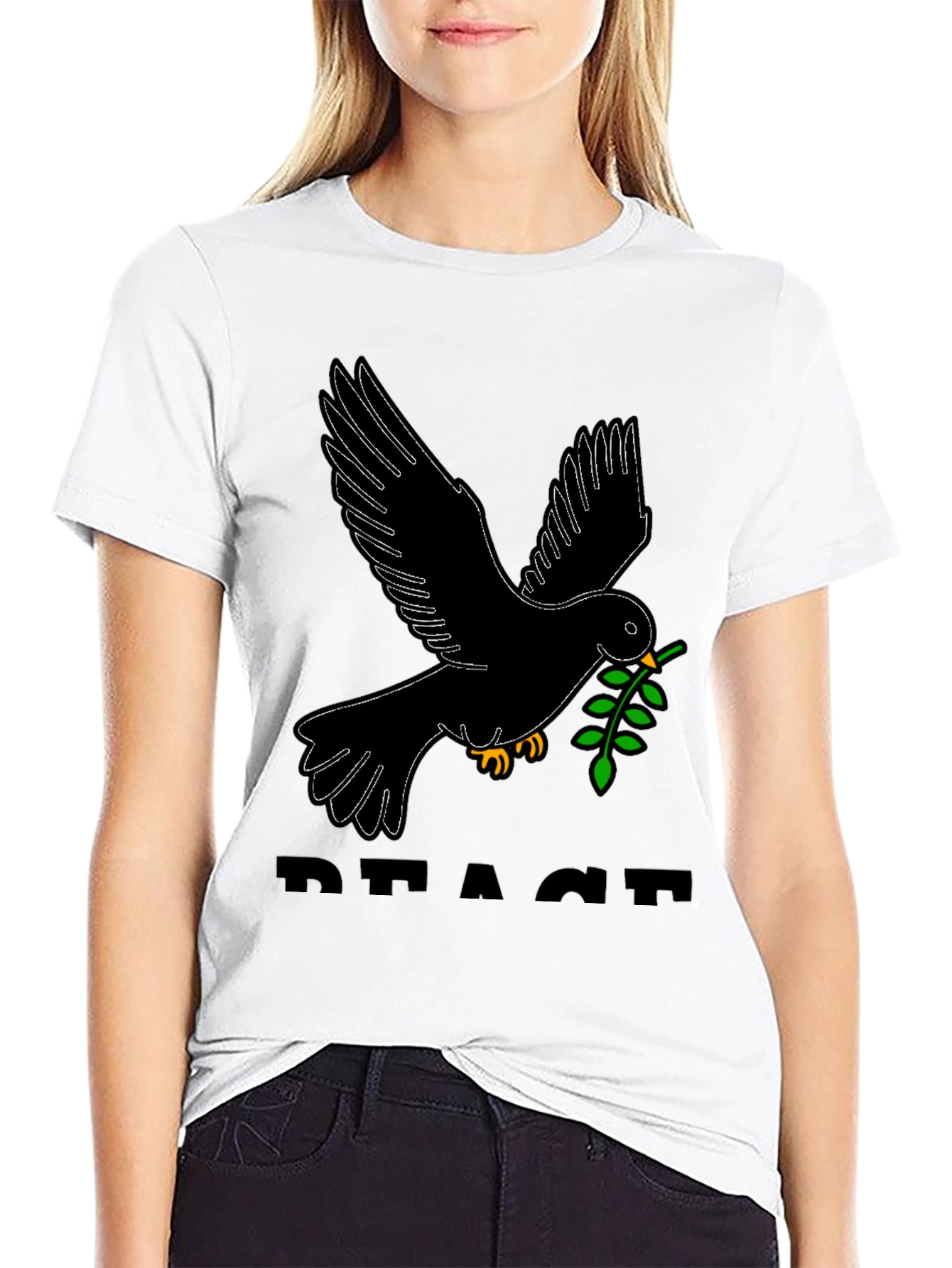 Black Peace Dove Graphic Tee - Black view 9