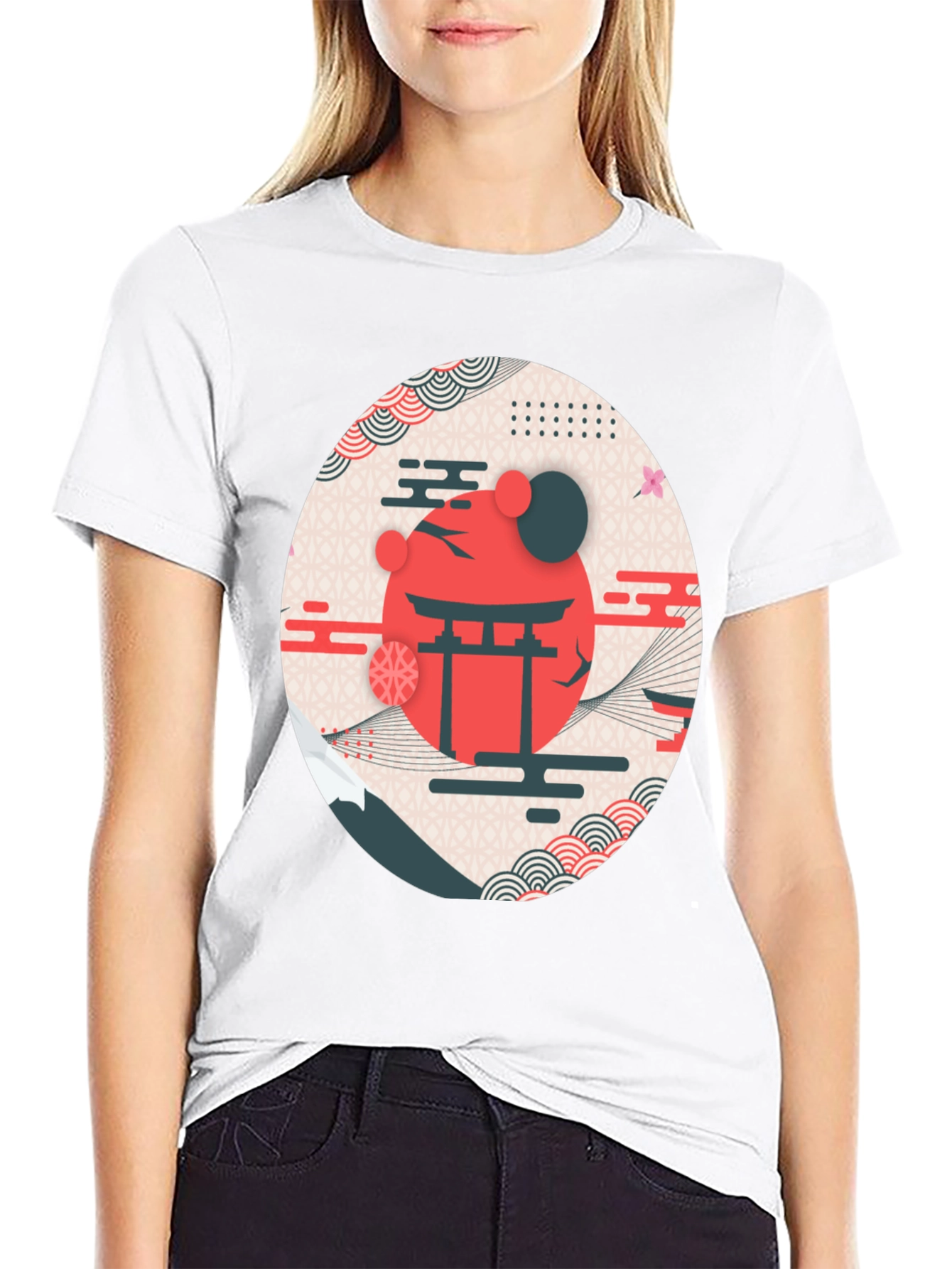 Black Japanese Inspired Graphic T-Shirt view 9